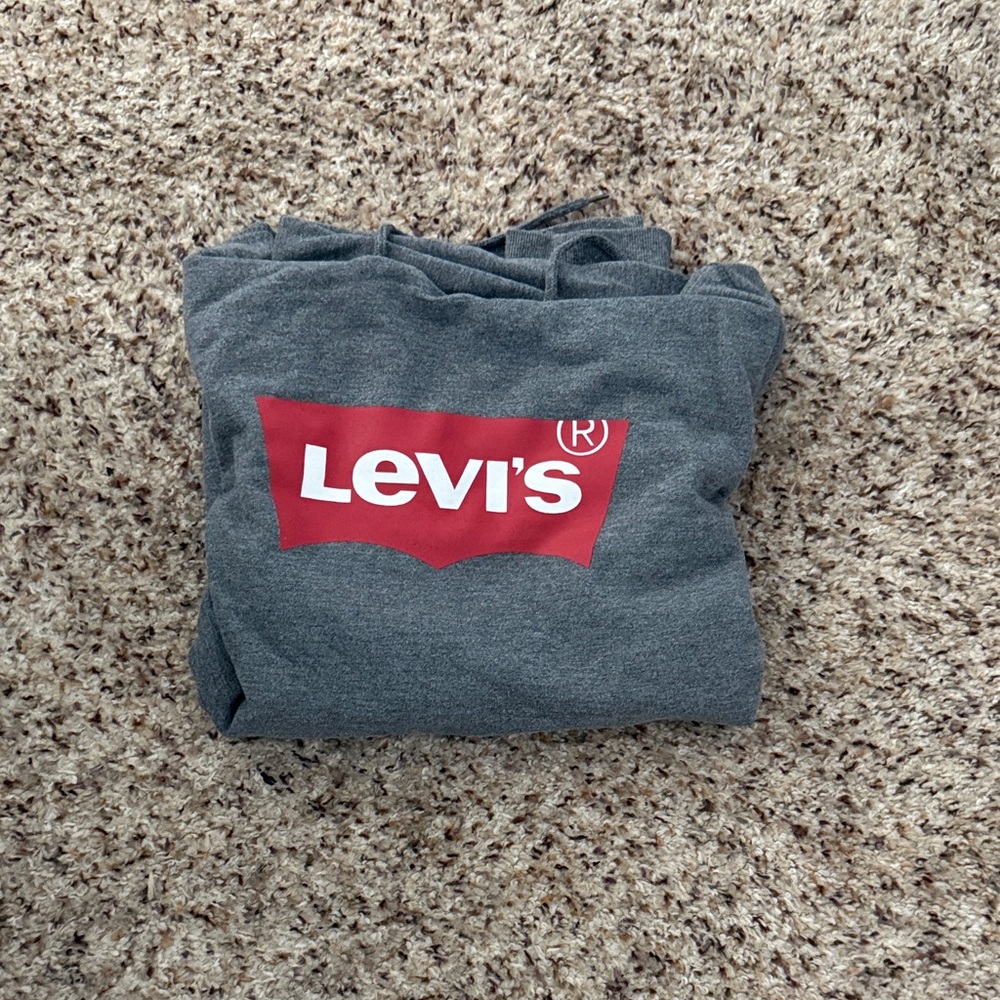 Levi's Charcoal Hoodie with Red Emblem